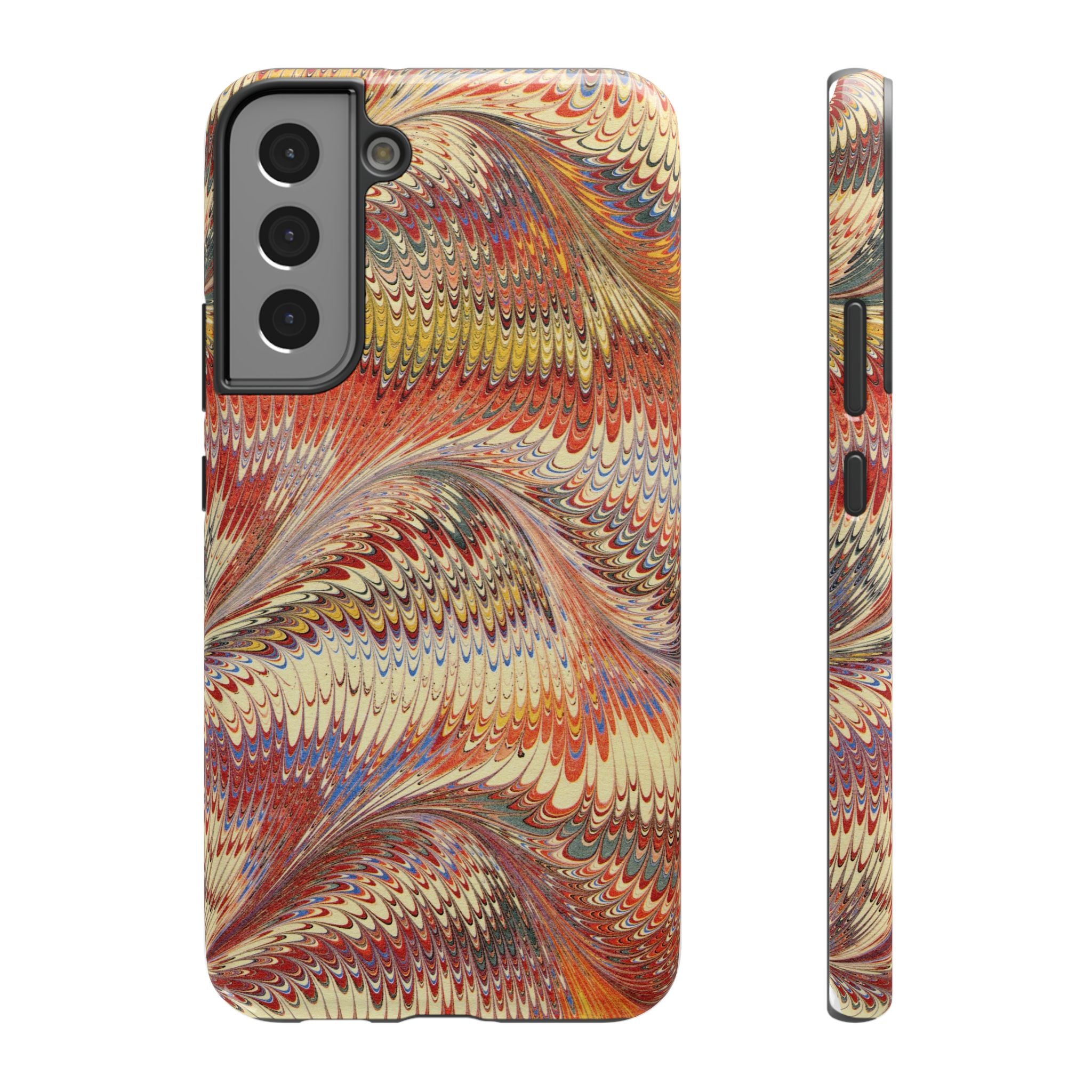 Rust and Gold Italian Vintage Marble Design Durable Phone Case for Apple + Samsung