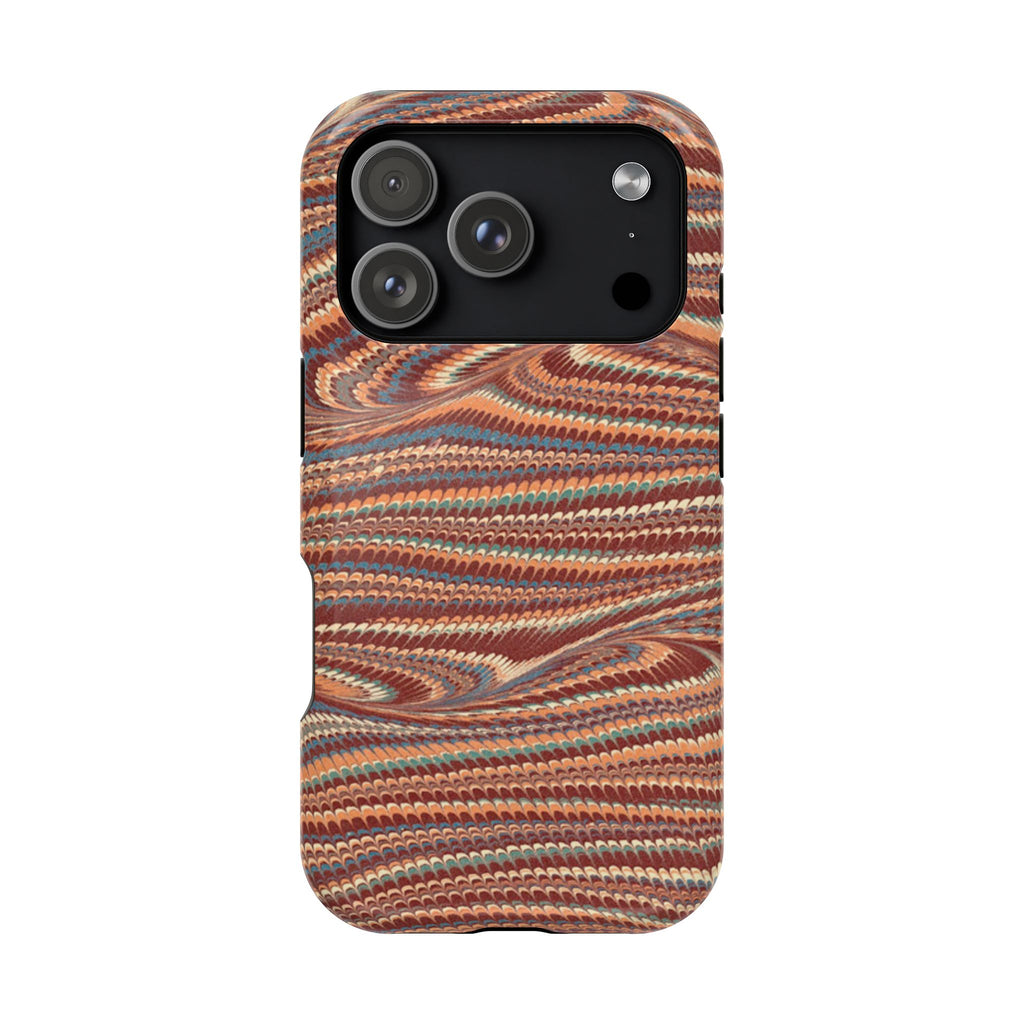 Neutrals Burgundy, Beige, Rust Hues Italian Vintage Marble Design Phone Case for Apple + Samsung