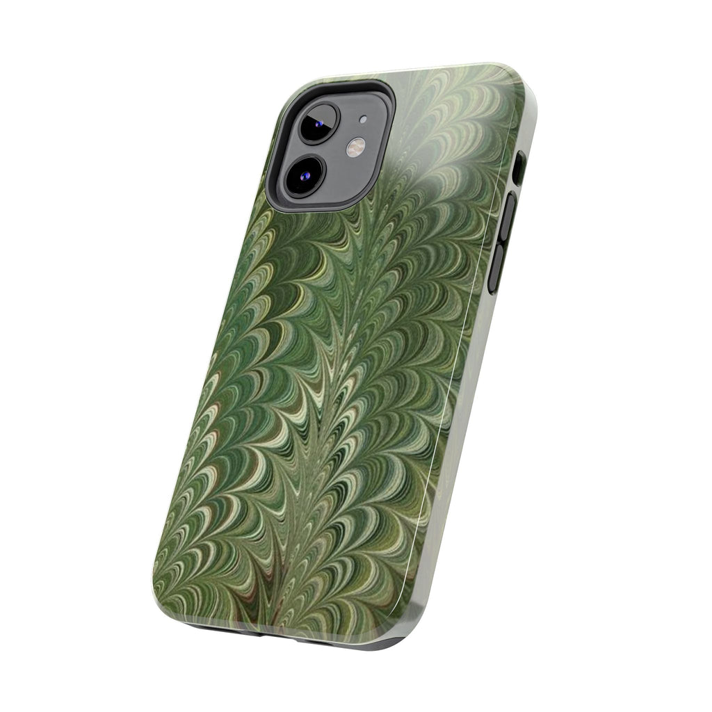 Deep Green Marble Italian Tough Phone Case — Durable Marbled Phone Case