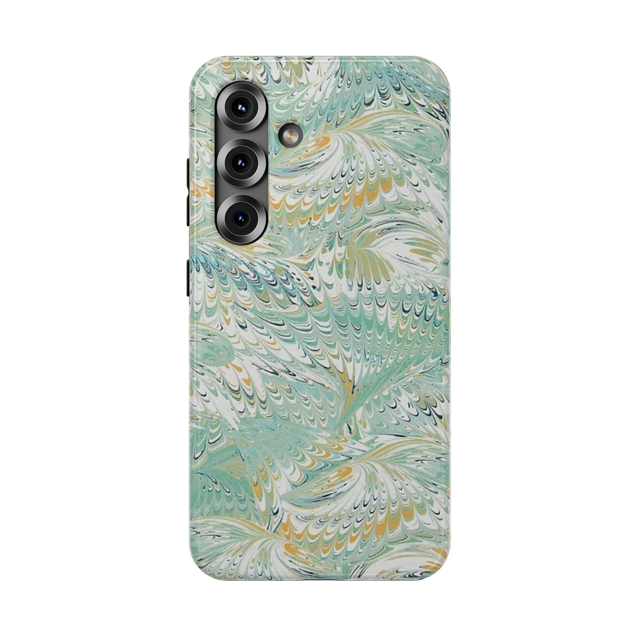Mint Green Marbled Swirl Phone Case - Dual Layer
