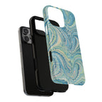Aqua + Green Marble Phone Case - Impact-Resistant Durable - Dual Cover Design