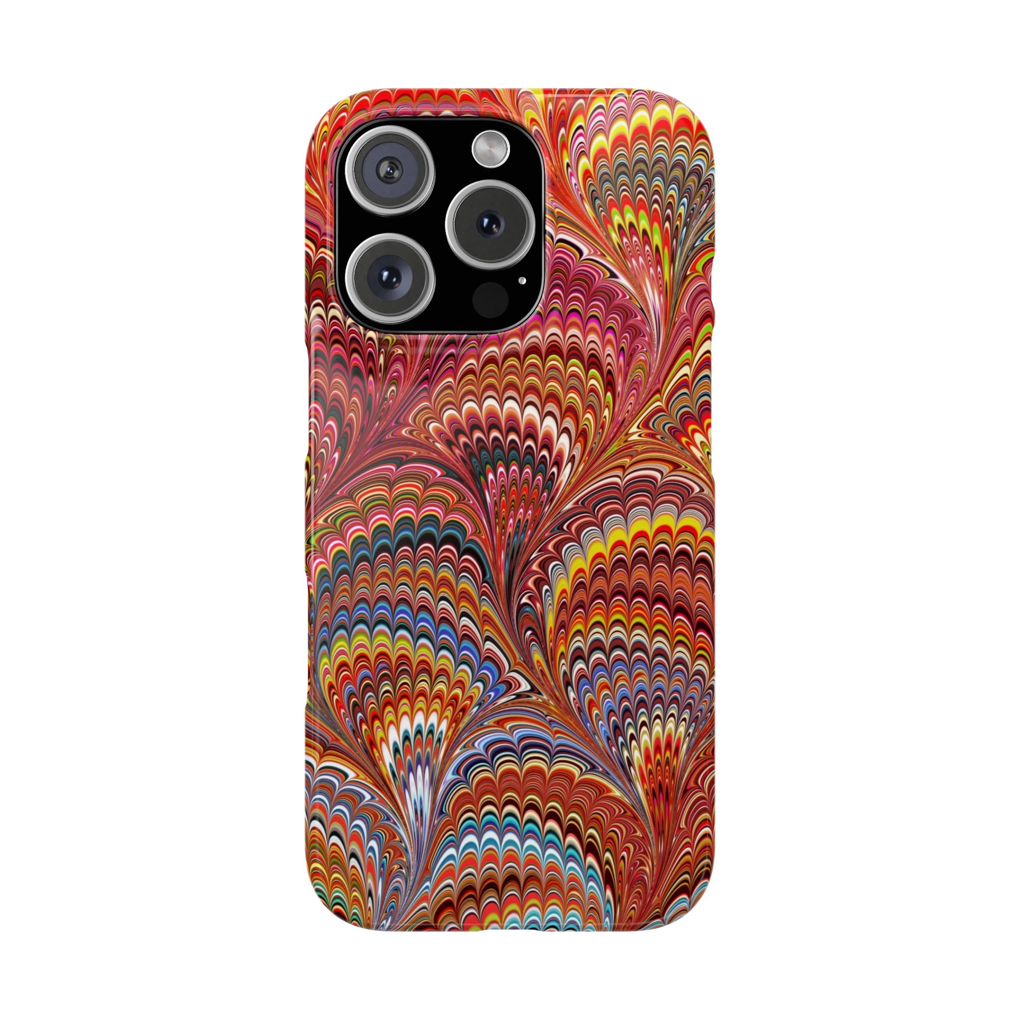 Red Marbled Swirl Phone Case - Single Layer Slim Case