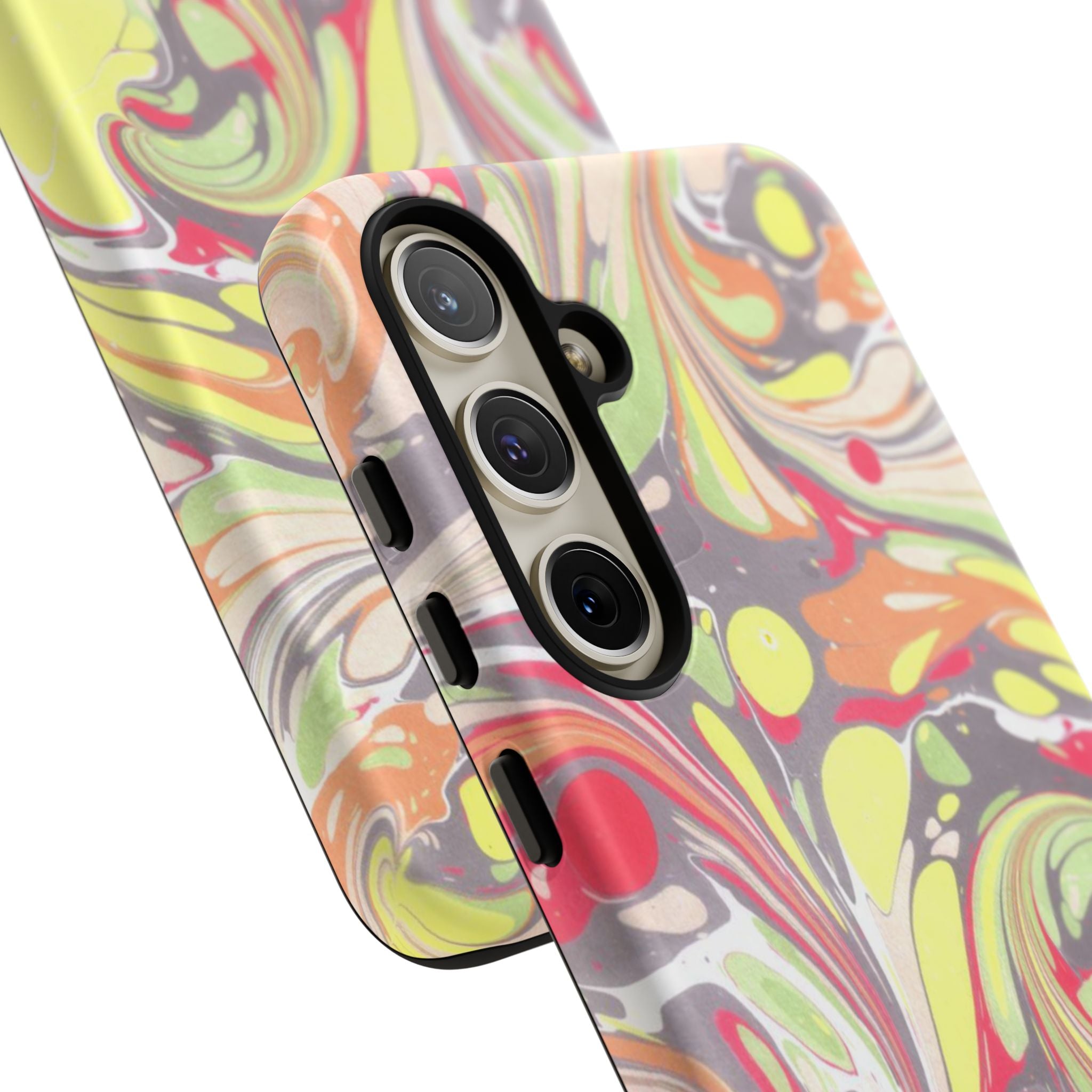 Yellow and Pink Swirl Marbled Italian Phone Case - Dual Layer - Matte or Glossy