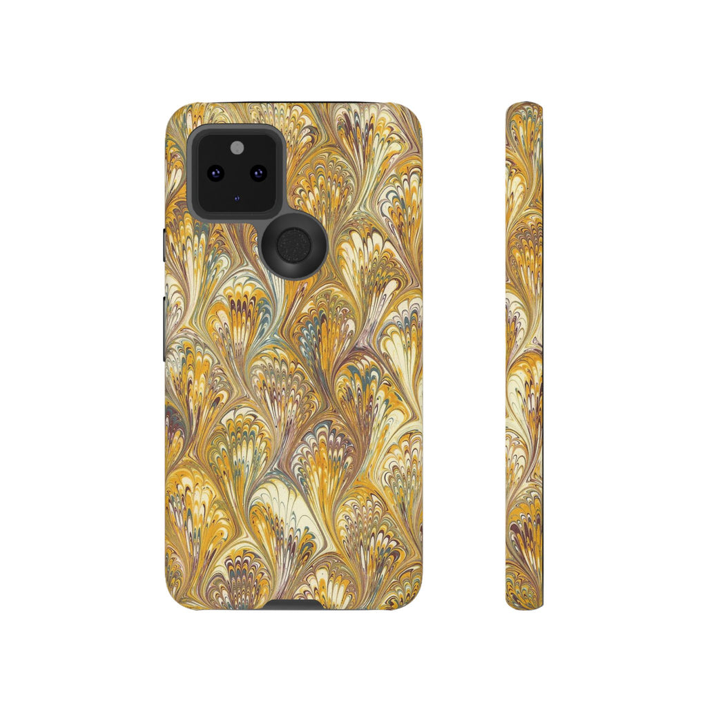 Golden Yellow Marbled Italian Phone Case - Dual Layer - Matte or Glossy