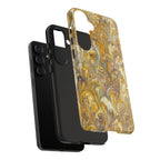 Golden Yellow Marbled Italian Phone Case - Dual Layer - Matte or Glossy