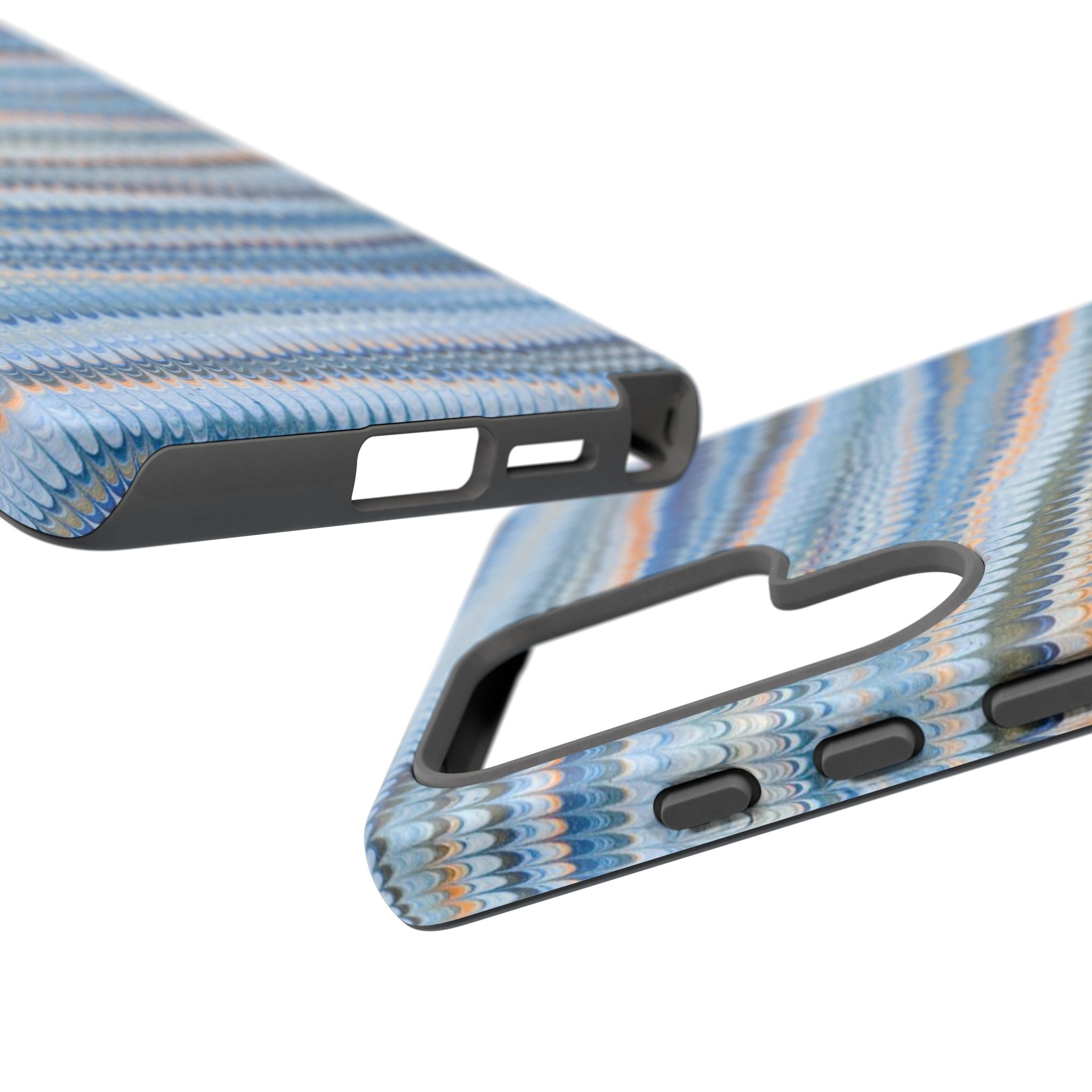 Blue Marbled Phone Cases iPhone + Samsung - all models, Vintage Marbled Design - Tough Cases