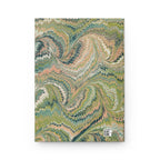 Green Italian Feather Swirled Marble Design on Hardcover Journal Matte