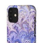 Marbled Feather Lavender + Purple Swirl - Single Layer Slim Phone Case