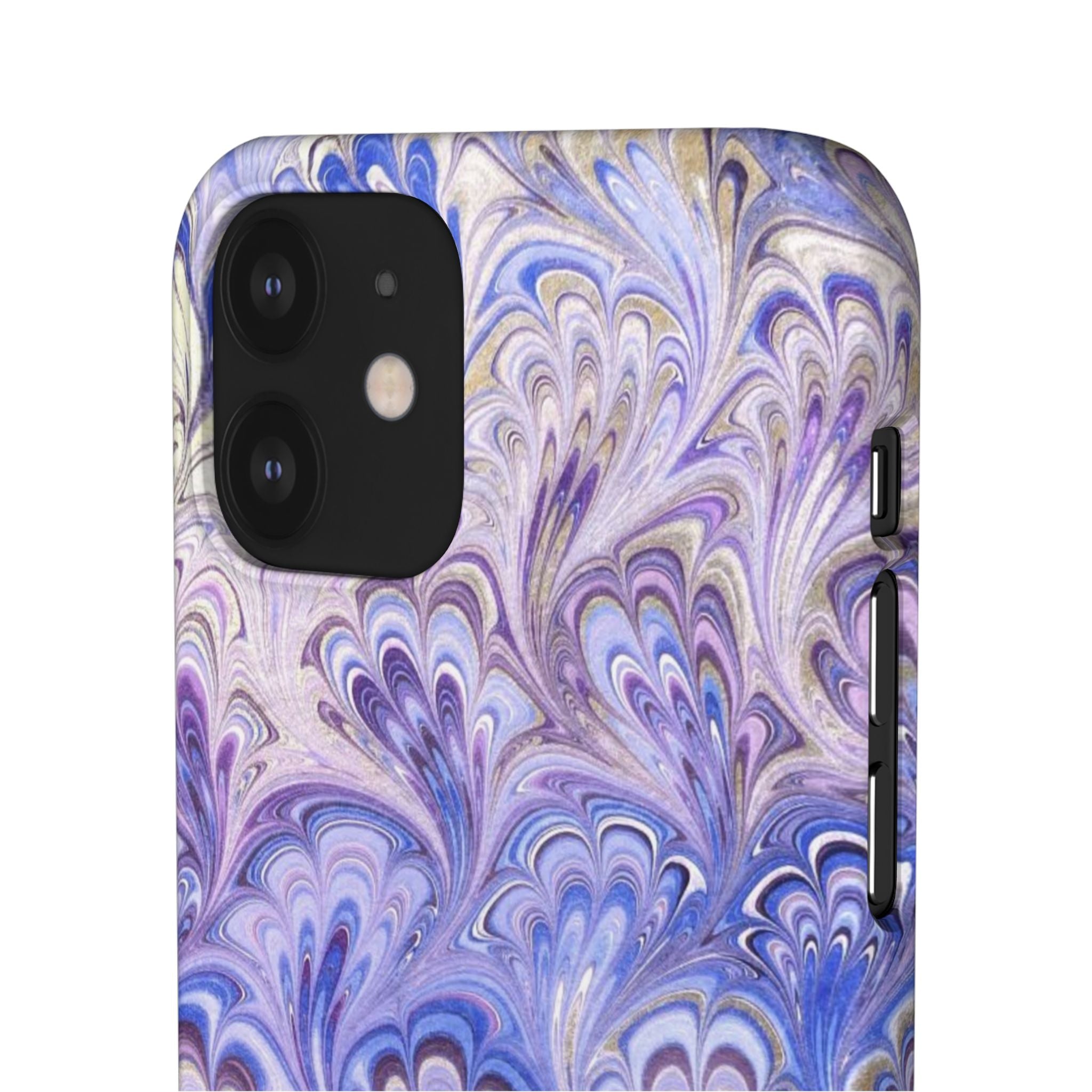 Marbled Feather Lavender + Purple Swirl - Single Layer Slim Phone Case