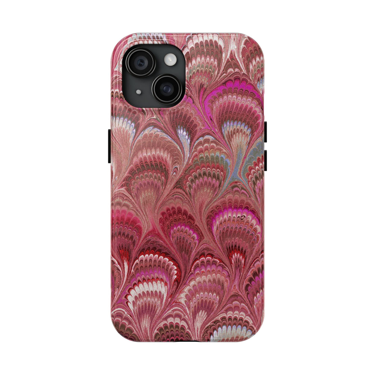 Pretty in Pink - Peacock Marble Italian Tough Phone Case — Durable Marbled Phone Case