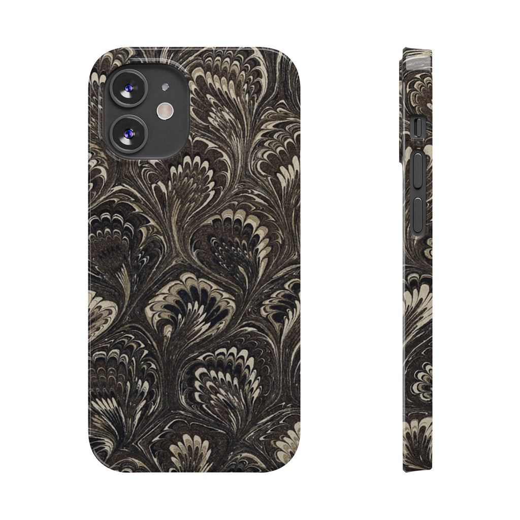 Black Italian Marble Design Slim iPhone 17 + all models Phone Cases