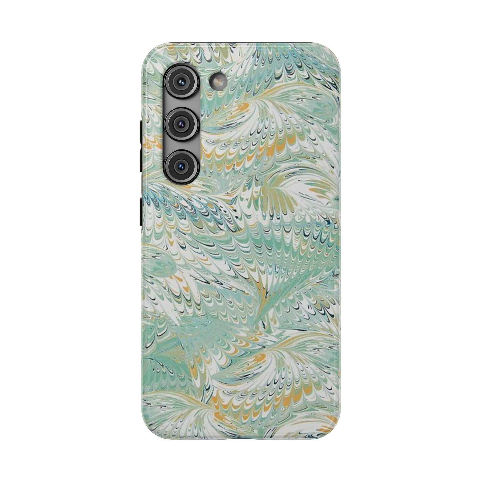 Mint Green Marbled Swirl Phone Case - Dual Layer