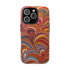 Reds and Blues Italian Peacock Feather Design Dual Layer Phone Case
