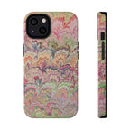 Marbled Pastel Pink and Green Impact-Resistant Phone Case for Apple + Samsung