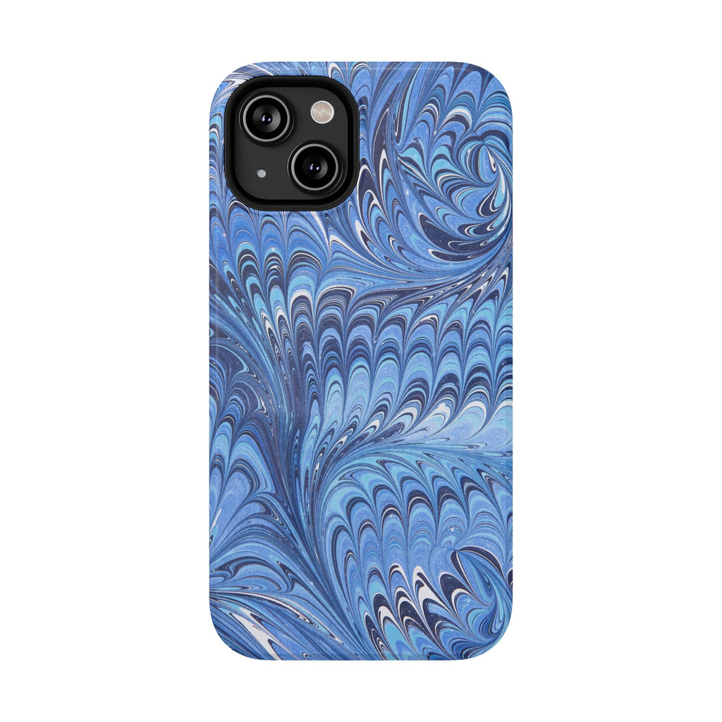 Blue Marbled Swirl Phone Case - Dual Layer Case