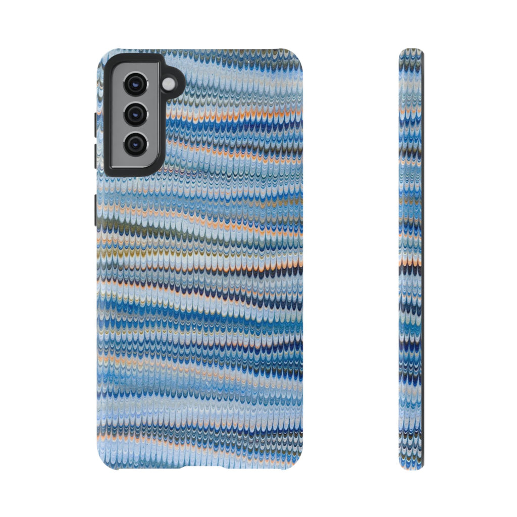 Blue Marbled Phone Cases iPhone 16 + Samsung + Apple + Google - all models, Vintage Marbled Design - Tough Cases