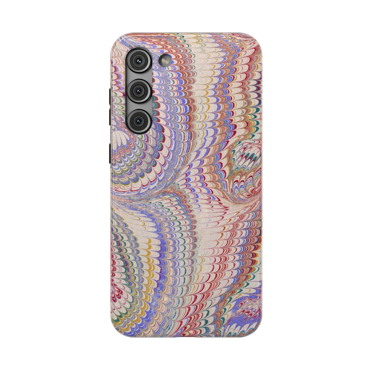Pink and Lavender Pastel Italian Vintage Feathered Design Dual Layer Durable Phone Case