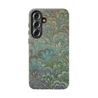 Green Marbled Peacock Durable Phone Case - Matte or Glossy