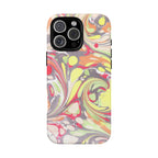 Yellow and Pink Swirl Marbled Italian Phone Case - Dual Layer - Matte or Glossy