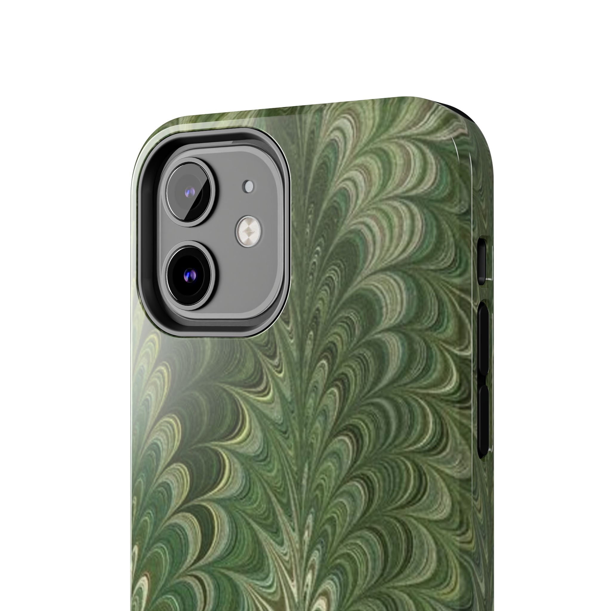 Deep Green Marble Italian Tough Phone Case — Durable Marbled Phone Case