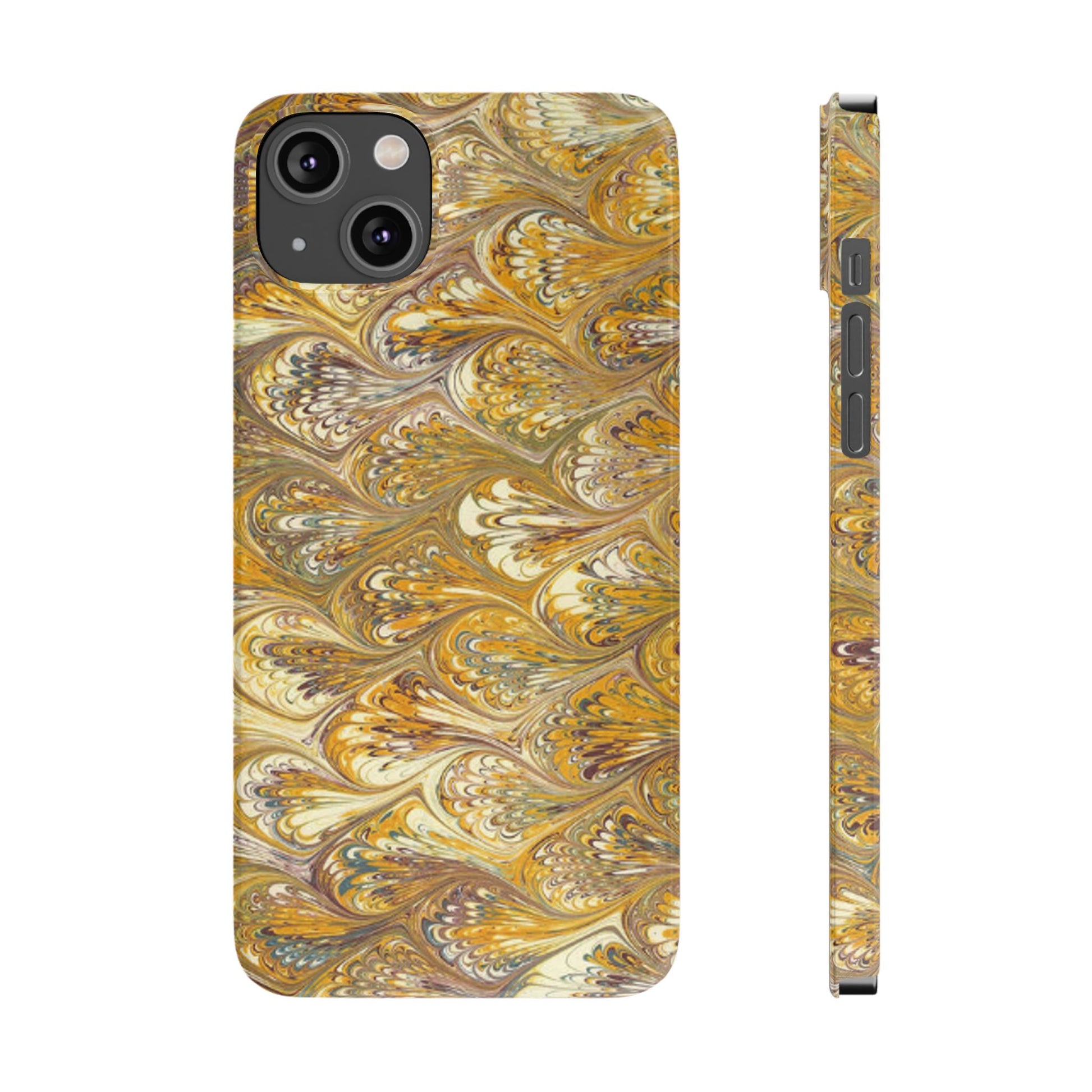 Golden Yellow Italian Marbled Designed, Slim Phone Cases, Case-Mate
