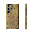 Beige and Blue Marbled Durable Phone Case - Dual Layer - Matte or Glossy
