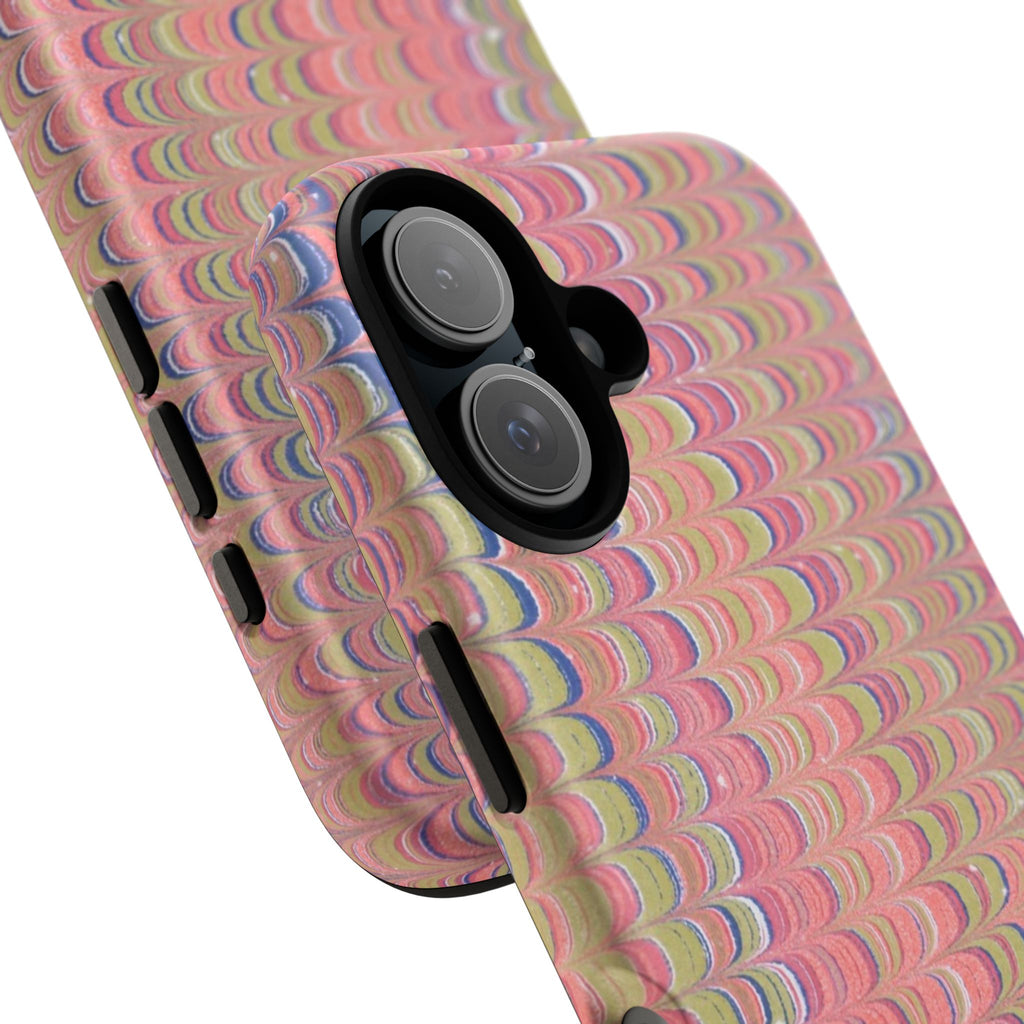 Pink Pastels Feather Marbled Vintage Design iPhone 16 + Samsung + Apple + Google - all models