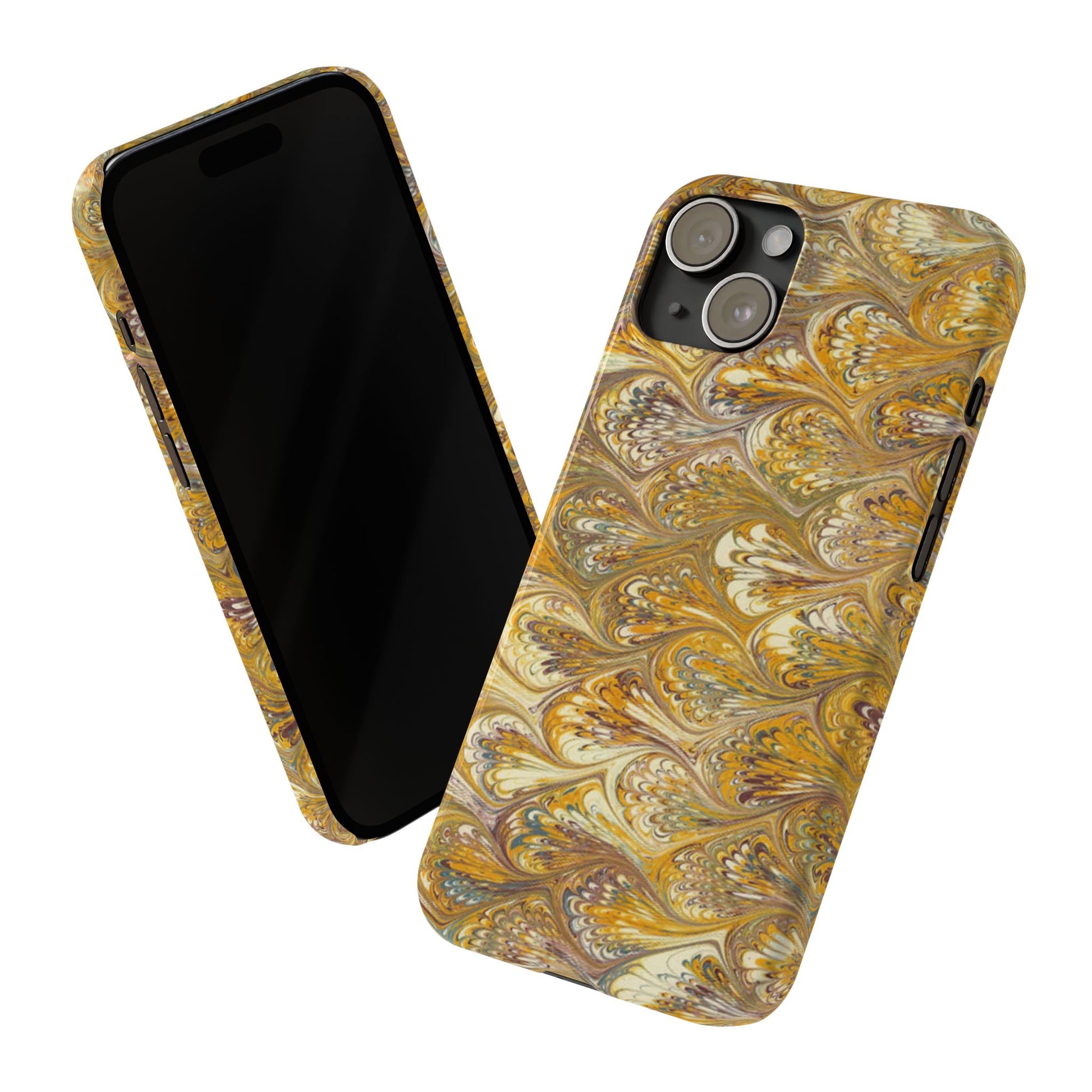 Golden Yellow Italian Marbled Designed, Slim Phone Cases, Case-Mate