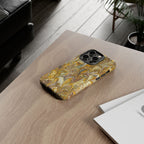 Golden Yellow Marbled Italian Phone Case - Dual Layer - Matte or Glossy