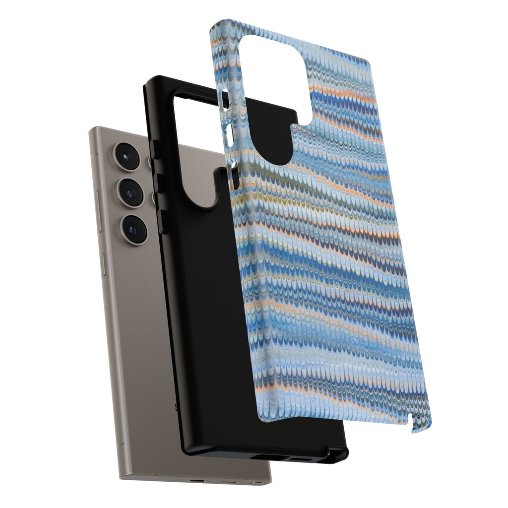 Blue Marbled Phone Cases iPhone 16 + Samsung + Apple + Google - all models, Vintage Marbled Design - Tough Cases