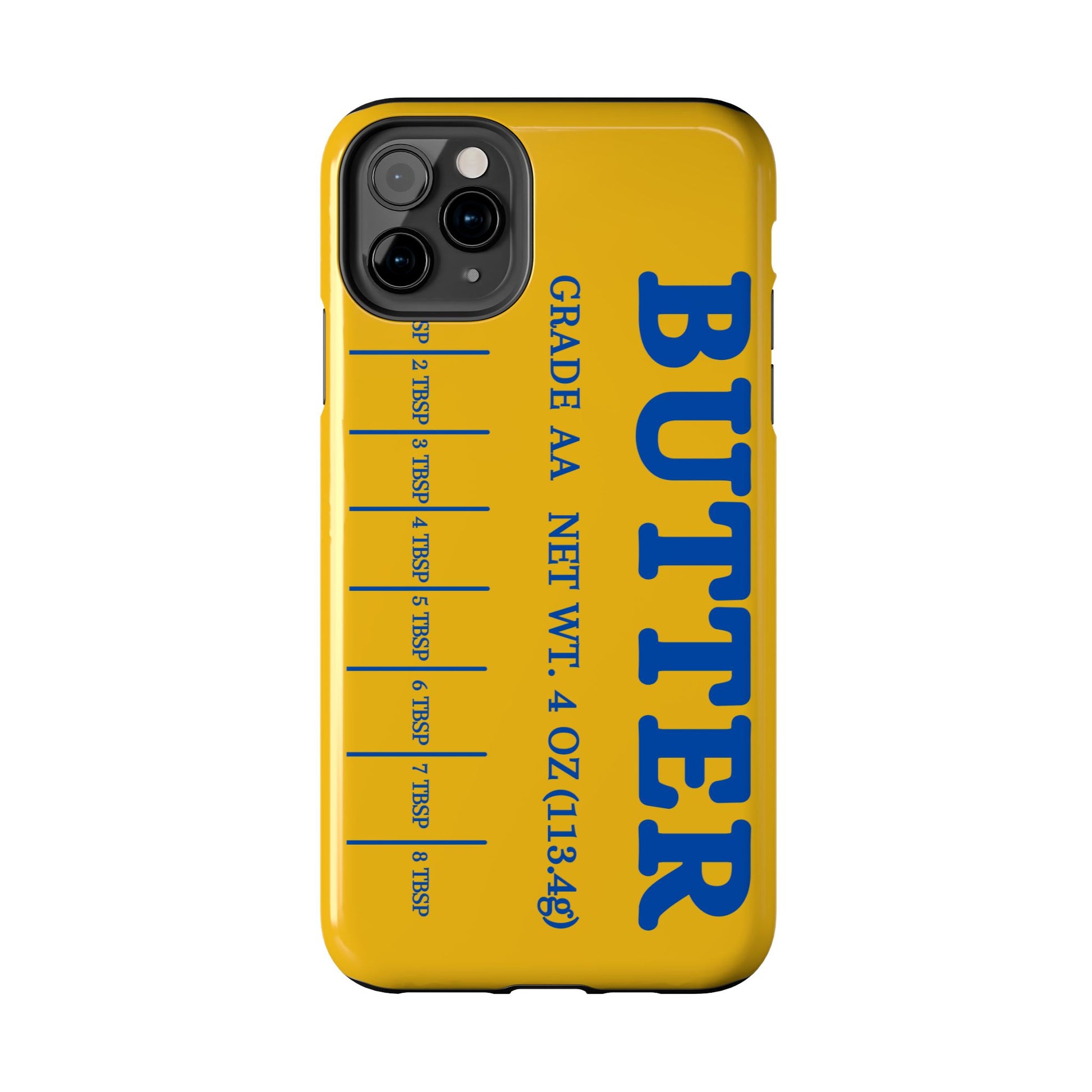 Butter Yellow Tough Phone Cases, Funny iPhone 16 Cover, Protective Case Gift for Techies, Yellow Phone Accessories, Unique Gift for Phone