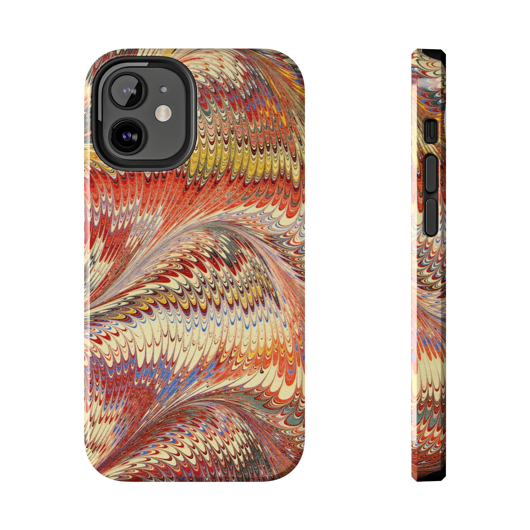 Orange, Rust and Gold Marble Italian Tough Phone Case — Durable Marbled Phone Case