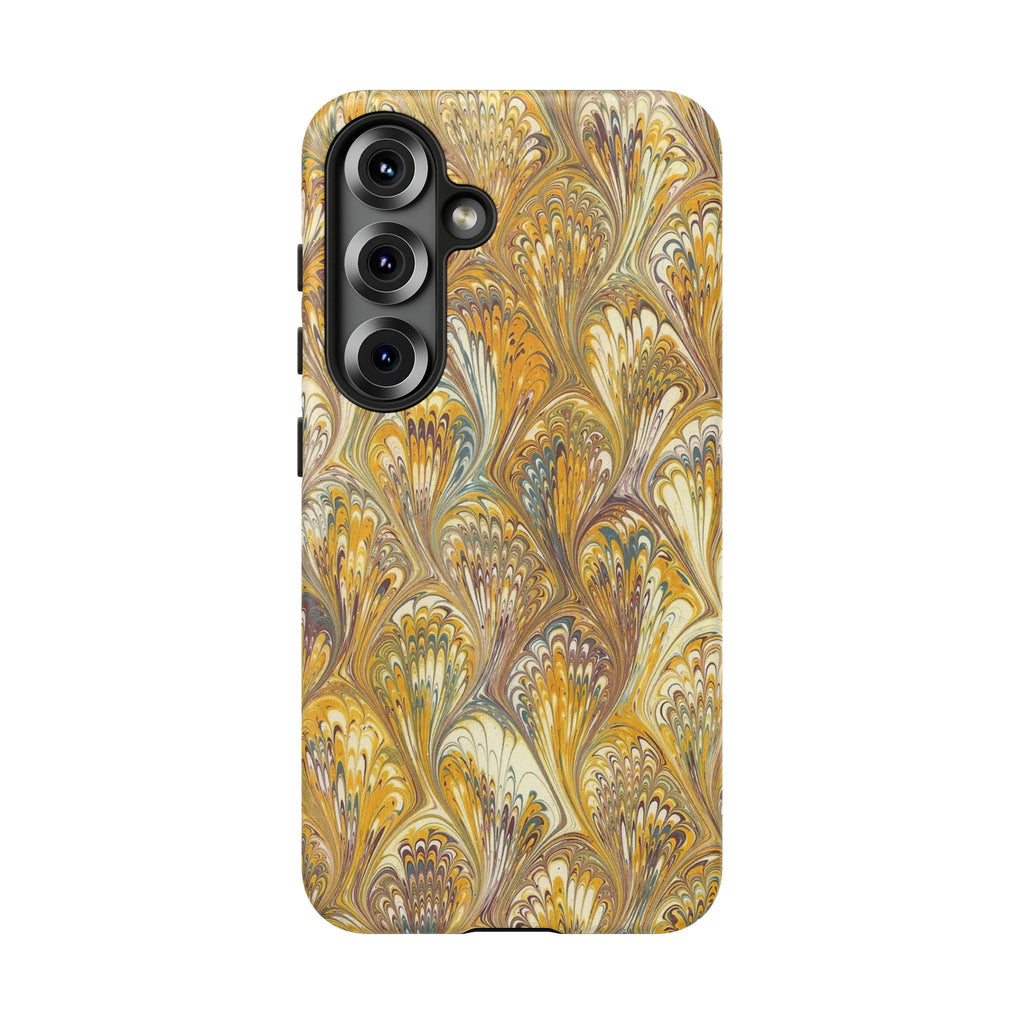 Golden Yellow Marbled Italian Phone Case - Dual Layer - Matte or Glossy