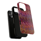 Burgundy + Lavender Feather Vintage Italian Marble - Dual Layer Phone Cases