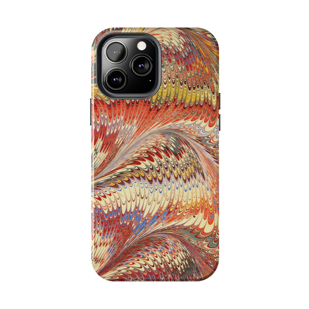 Marbled Swirl Tough Phone Case - Red Rust Orange Fall Colors, Heavy Duty Case. Alternative: Protective Phone Cover, Durable Smartphone Case,