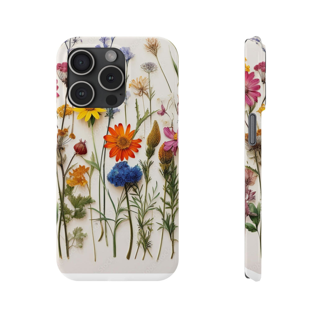 Floral Phone Cases, Slim Protective Cover, Pressed Flowers Design, iPhone 17 Case, Botanical Phone Accessories, Floral Theme Phone Case