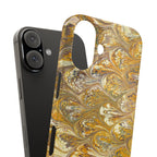 Golden Yellow Italian Marbled Designed, Slim Phone Cases, Case-Mate