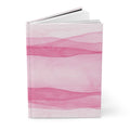 Pink Watercolor Waves Hardcover Journal -  Lined Notebook for Journaling, Planning & Gifts