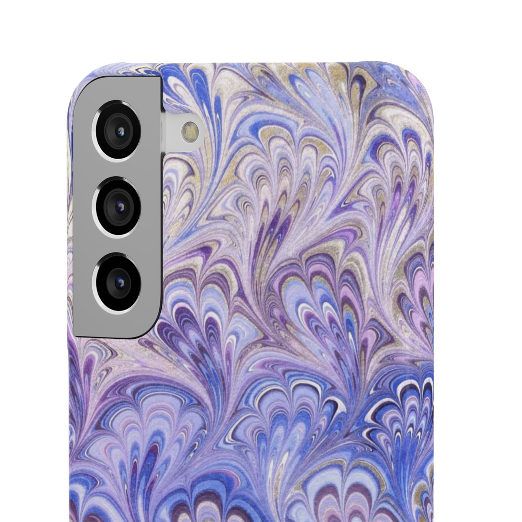 Marbled Feather Lavender + Purple Swirl - Single Layer Slim Phone Case