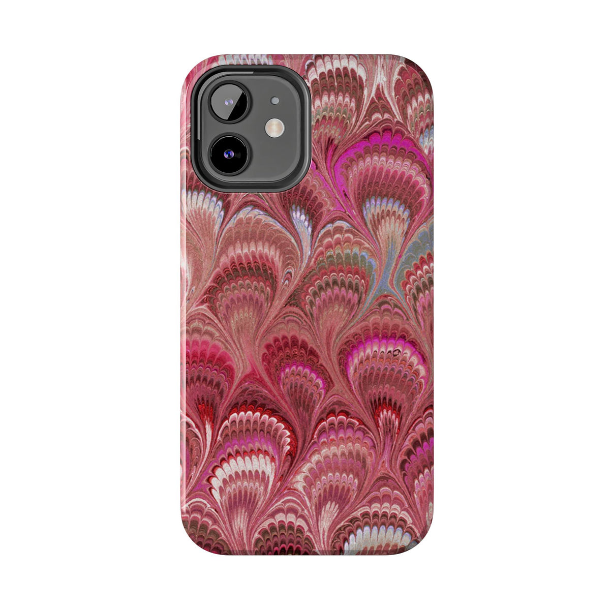 Pretty in Pink - Peacock Marble Italian Tough Phone Case — Durable Marbled Phone Case