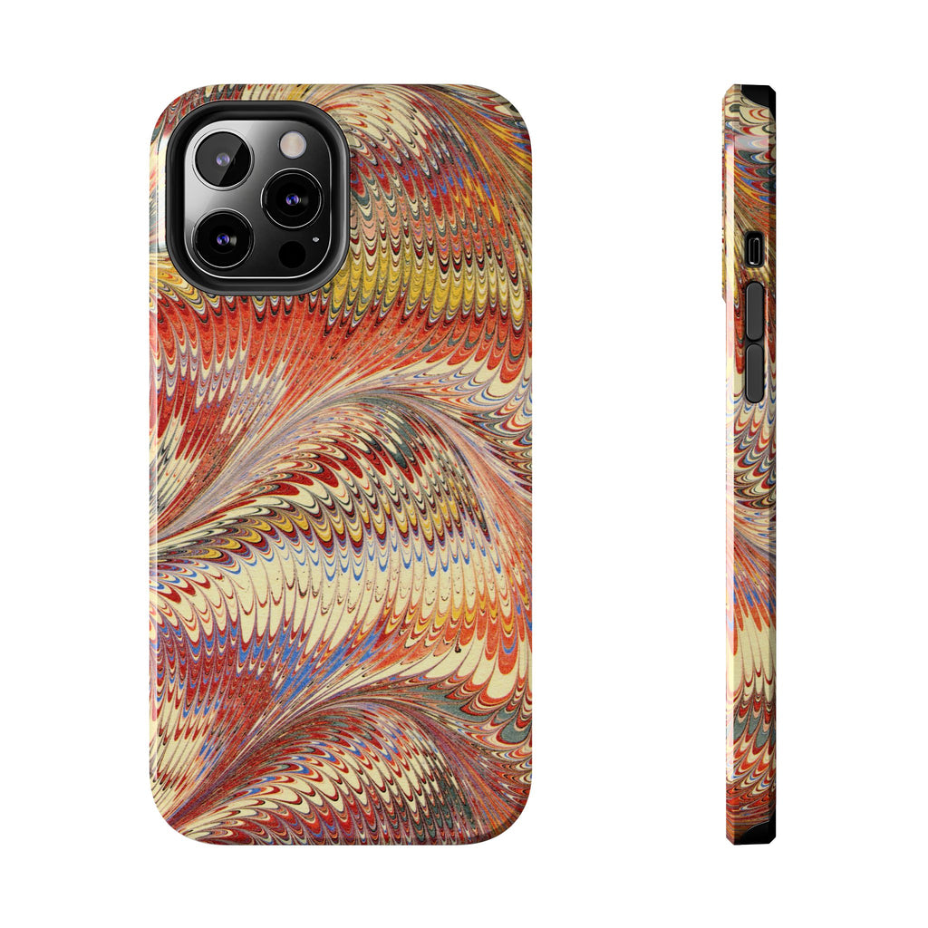 Marbled Swirl Tough Phone Case - Red Rust Orange Fall Colors, Heavy Duty Case. Alternative: Protective Phone Cover, Durable Smartphone Case,