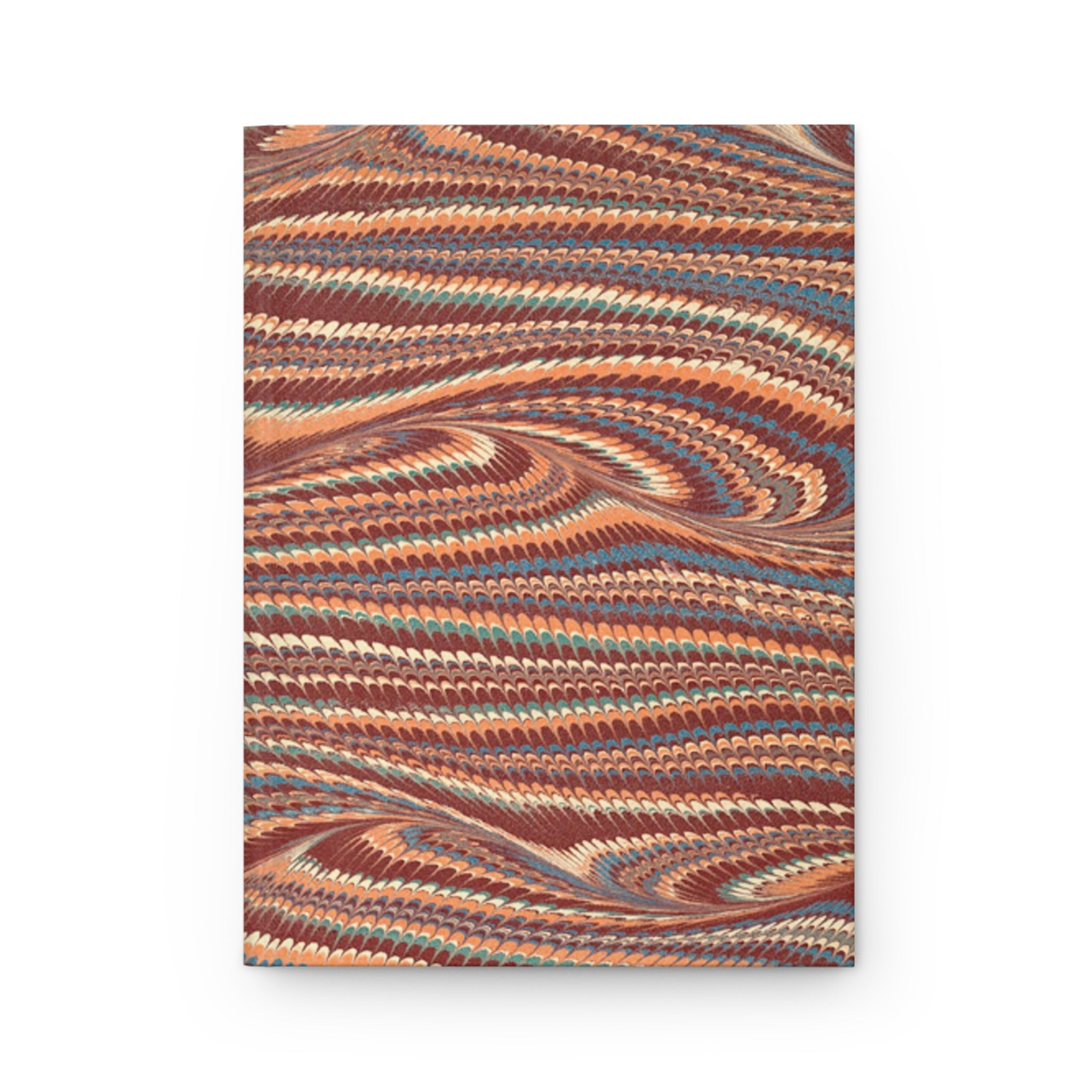 Vintage Italian Marble Hardcover Journal — Burgundy, Brown & Green Matte Notebook