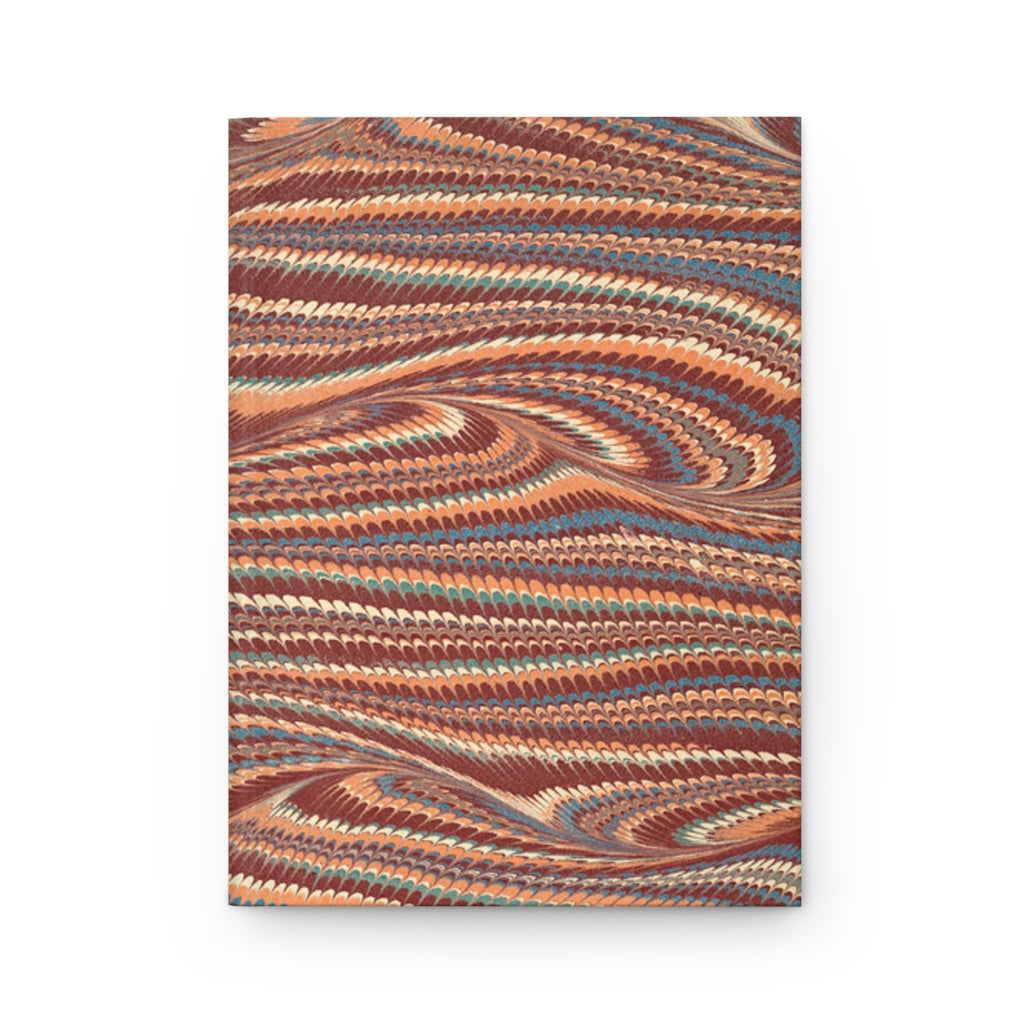 Vintage Italian Marble Hardcover Journal — Burgundy, Brown & Green Matte Notebook