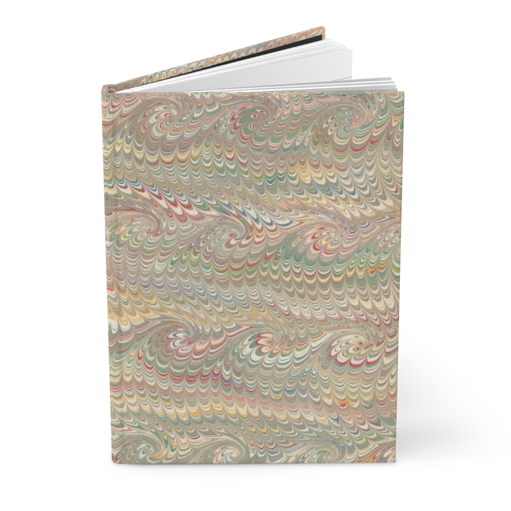 Beige Pastel Feather Marble Hardcover Journal