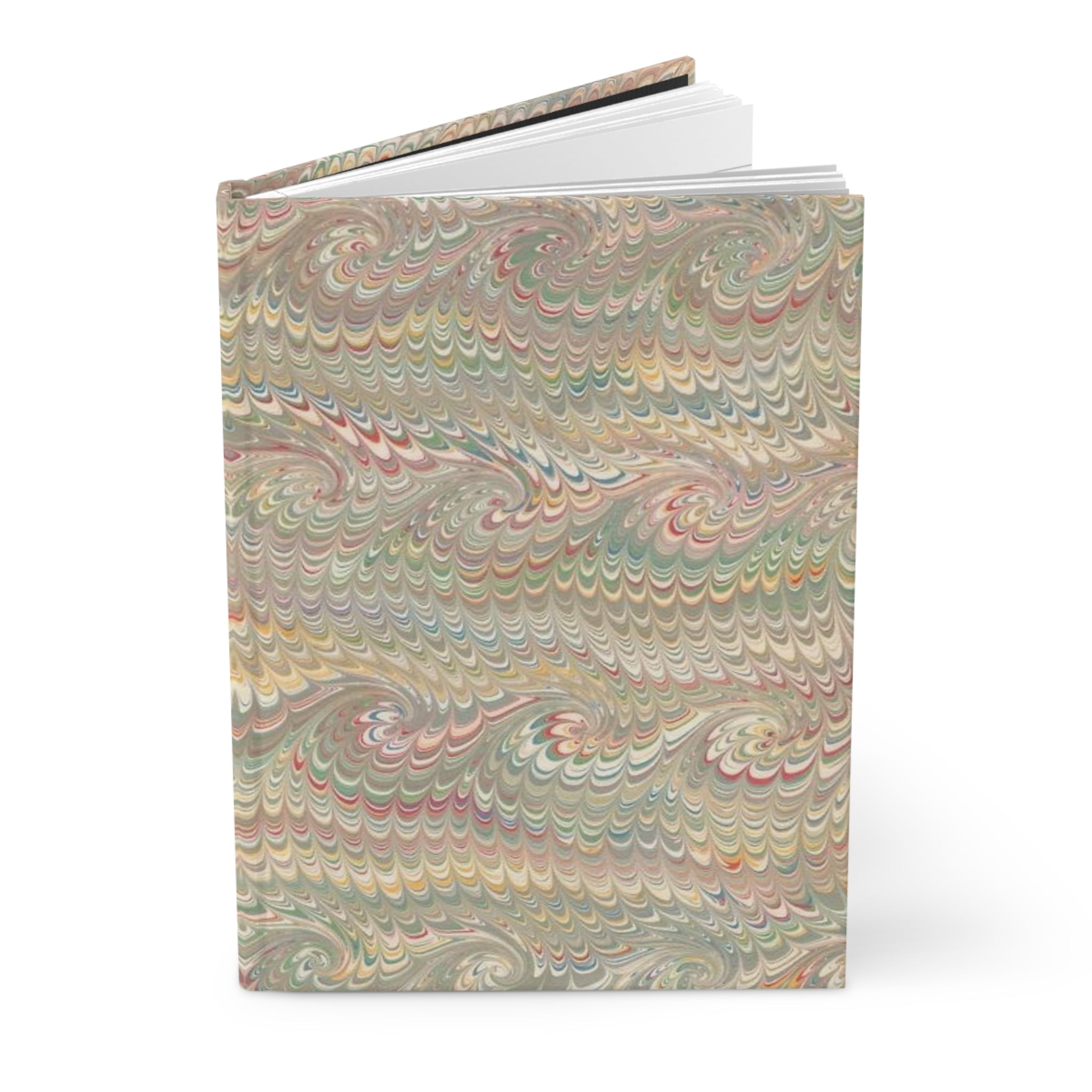 Beige Pastel Feather Marble Hardcover Journal