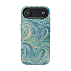 Aqua + Green Marble Phone Case - Impact-Resistant Durable - Dual Cover Design