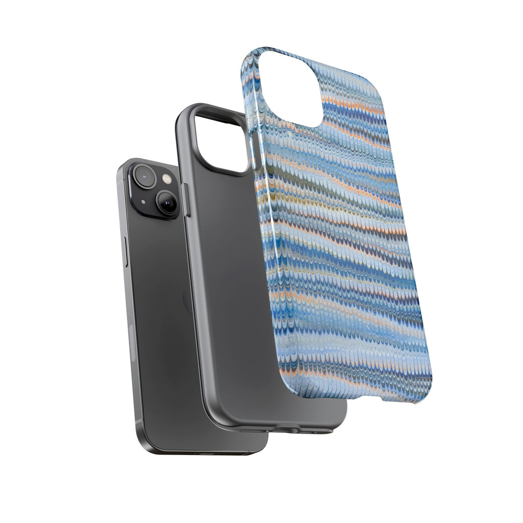 Blue Marbled Phone Cases iPhone 16 + Samsung + Apple + Google - all models, Vintage Marbled Design - Tough Cases
