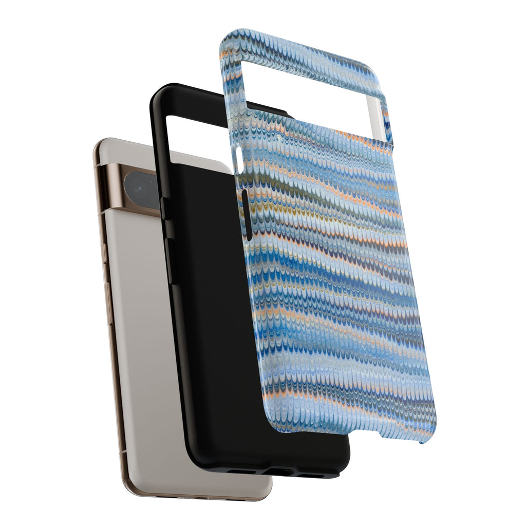 Blue Marbled Phone Cases iPhone 16 + Samsung + Apple + Google - all models, Vintage Marbled Design - Tough Cases