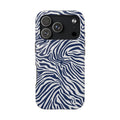 Zebra Print Navy + White - Dual Layer Phone Case