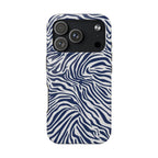 Zebra Print Navy + White - Dual Layer Phone Case